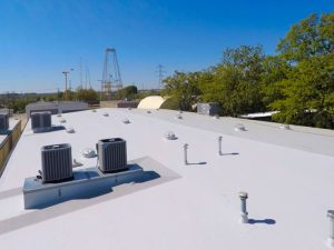 New tpo roof on a commercial building in Massachusetts