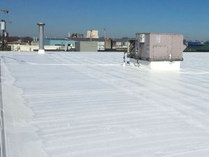 New TPO roof on a commercial building in Massachusetts
